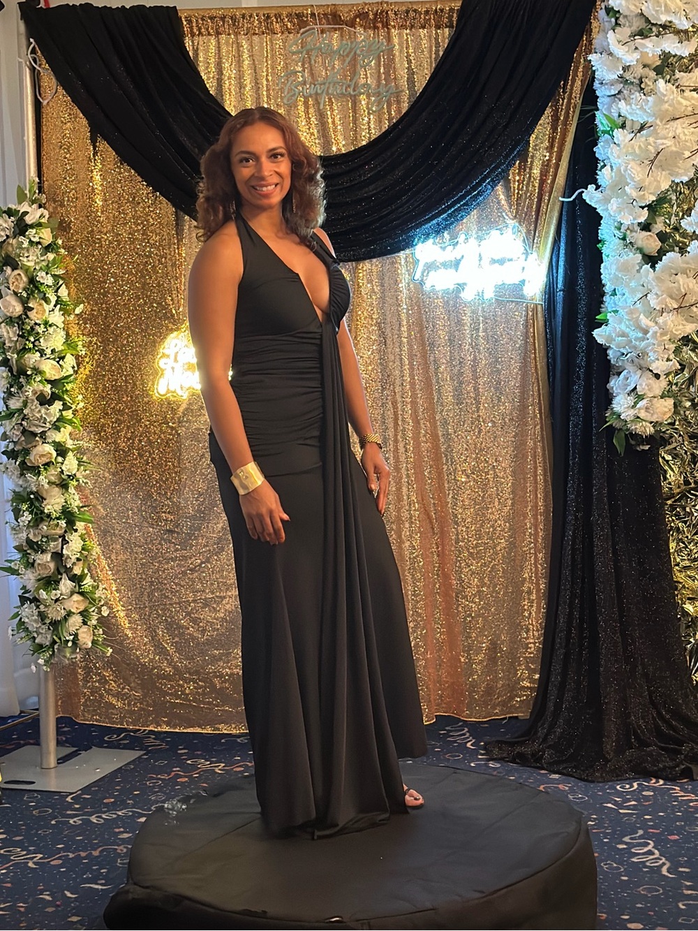 Elegant Black Halter Evening Dress